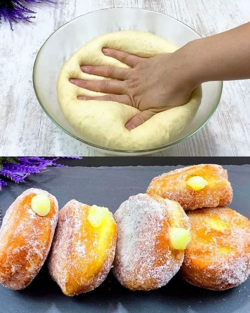 Lemon Cream-Filled Doughnuts