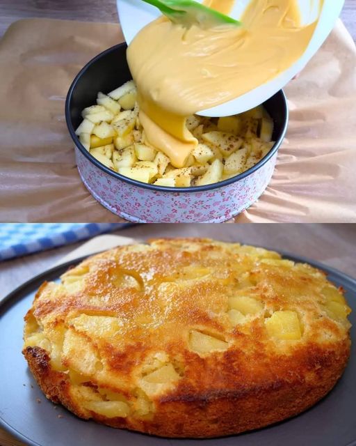 Fluffy Apple Cinnamon Cake with a Golden Crust