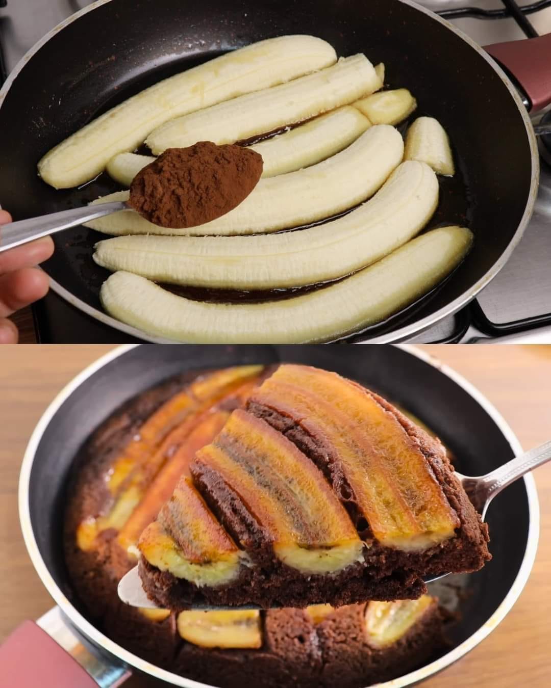 Caramelized Banana Chocolate Pancake Cake