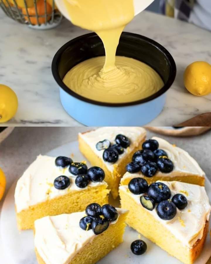 Lemon Sponge Cake with Lemon Frosting