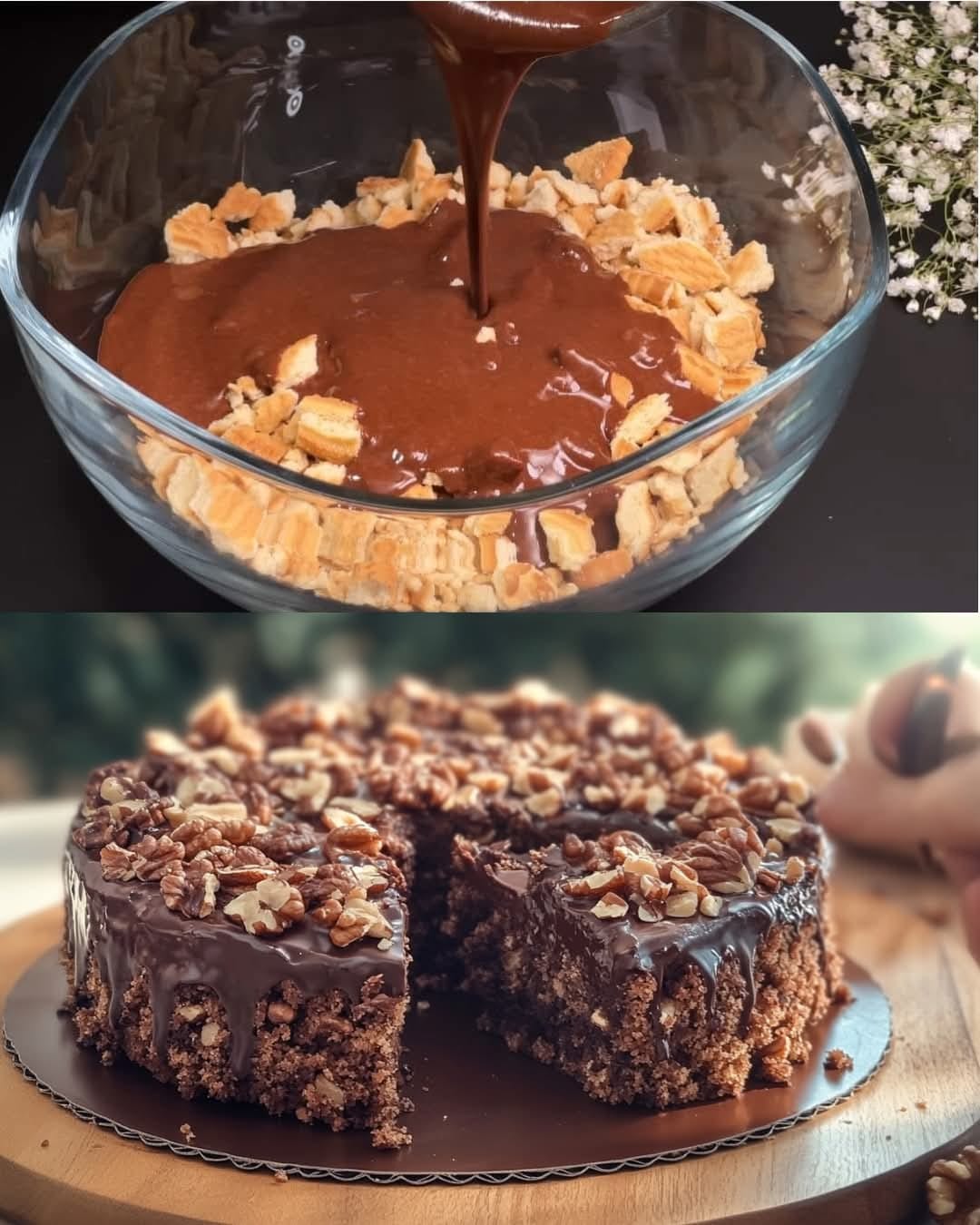 No-Bake Walnut Chocolate Dessert