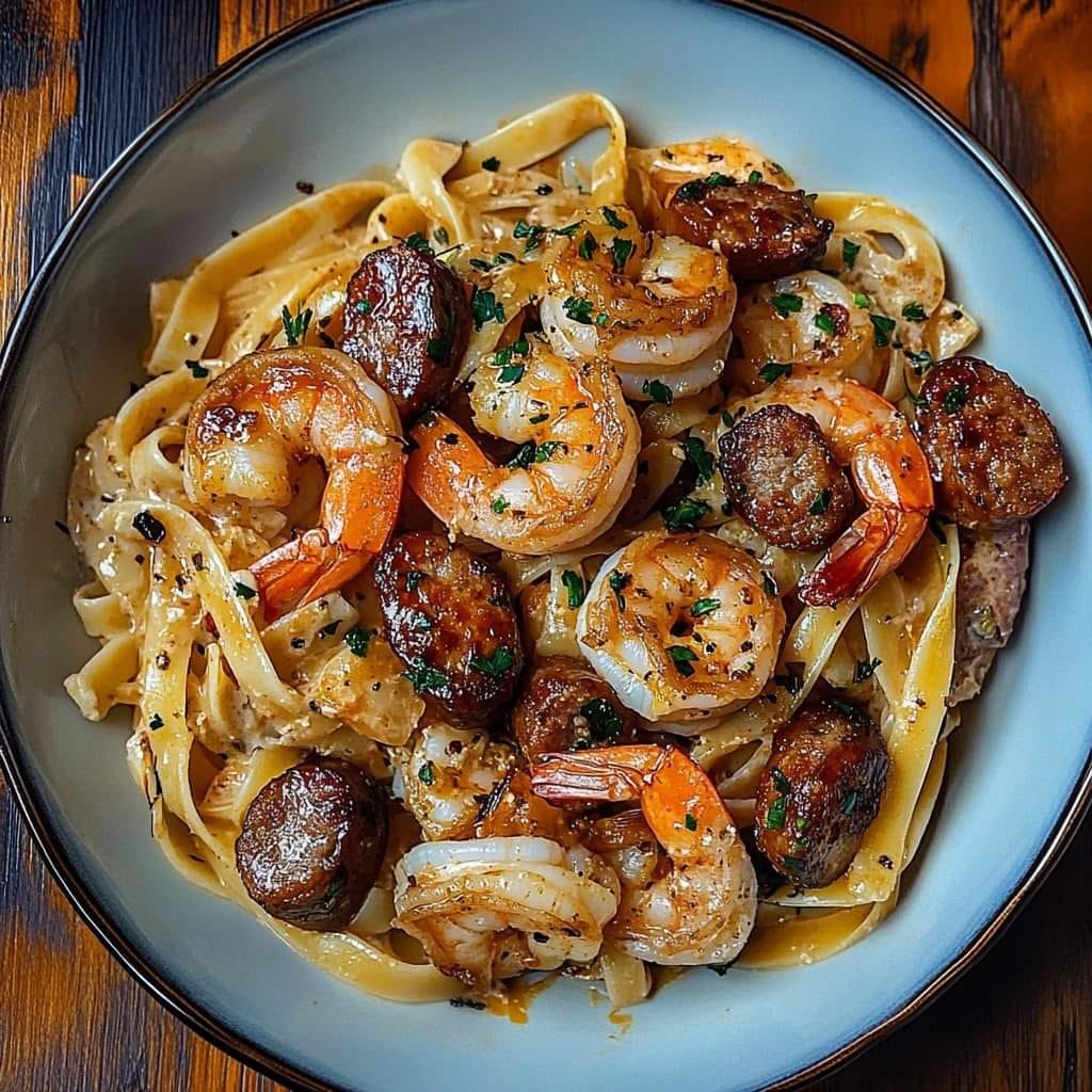 Cajun-Spiced Shrimp and Sausage Linguine