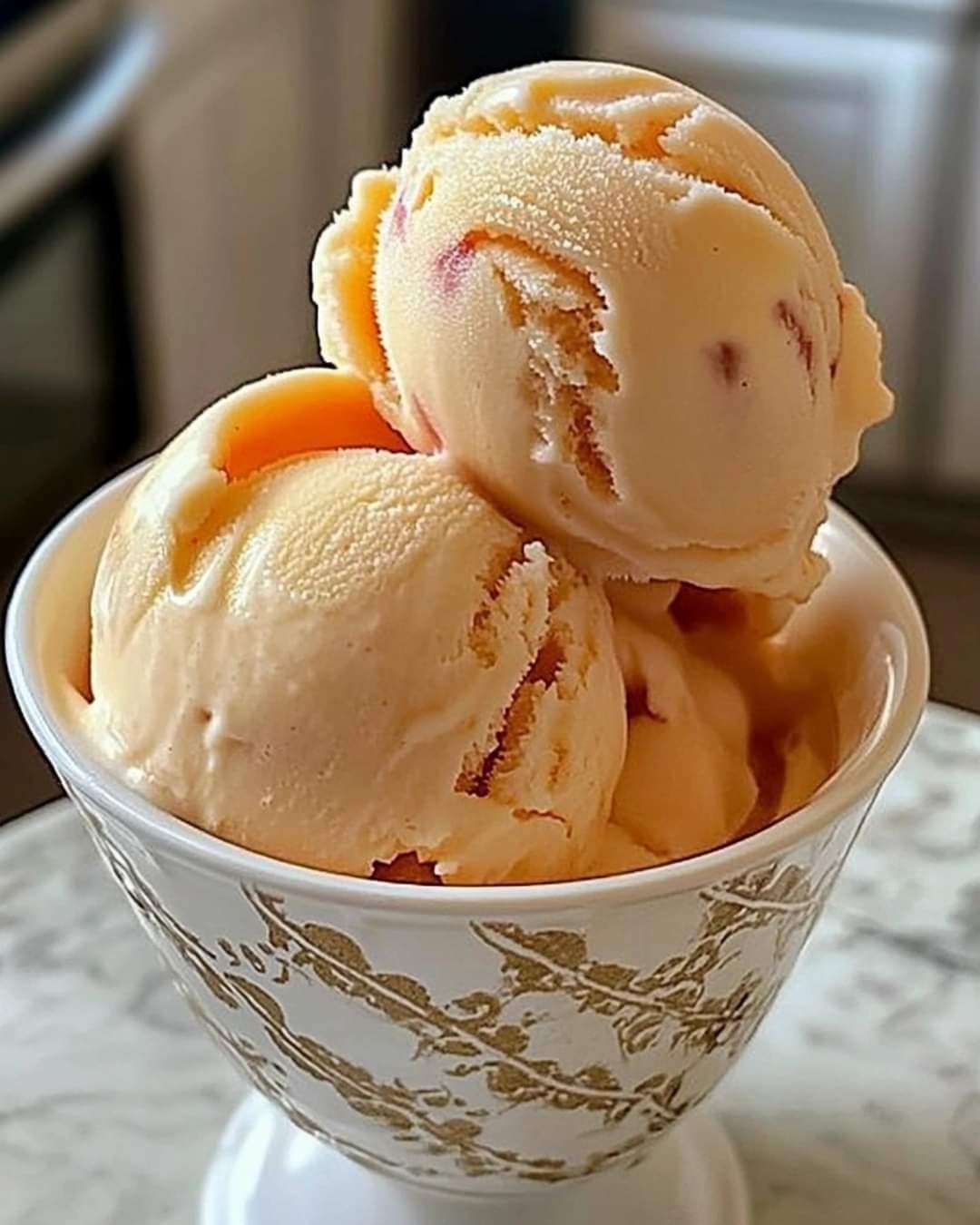 🍑 Homemade Peach Ice Cream 🍦