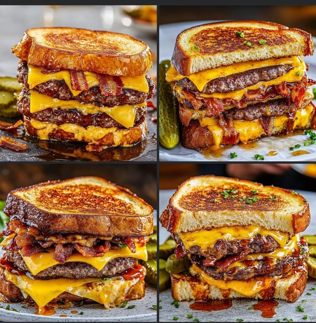 🥓 Bacon Cheeseburger Grilled Cheese 🧀🍔