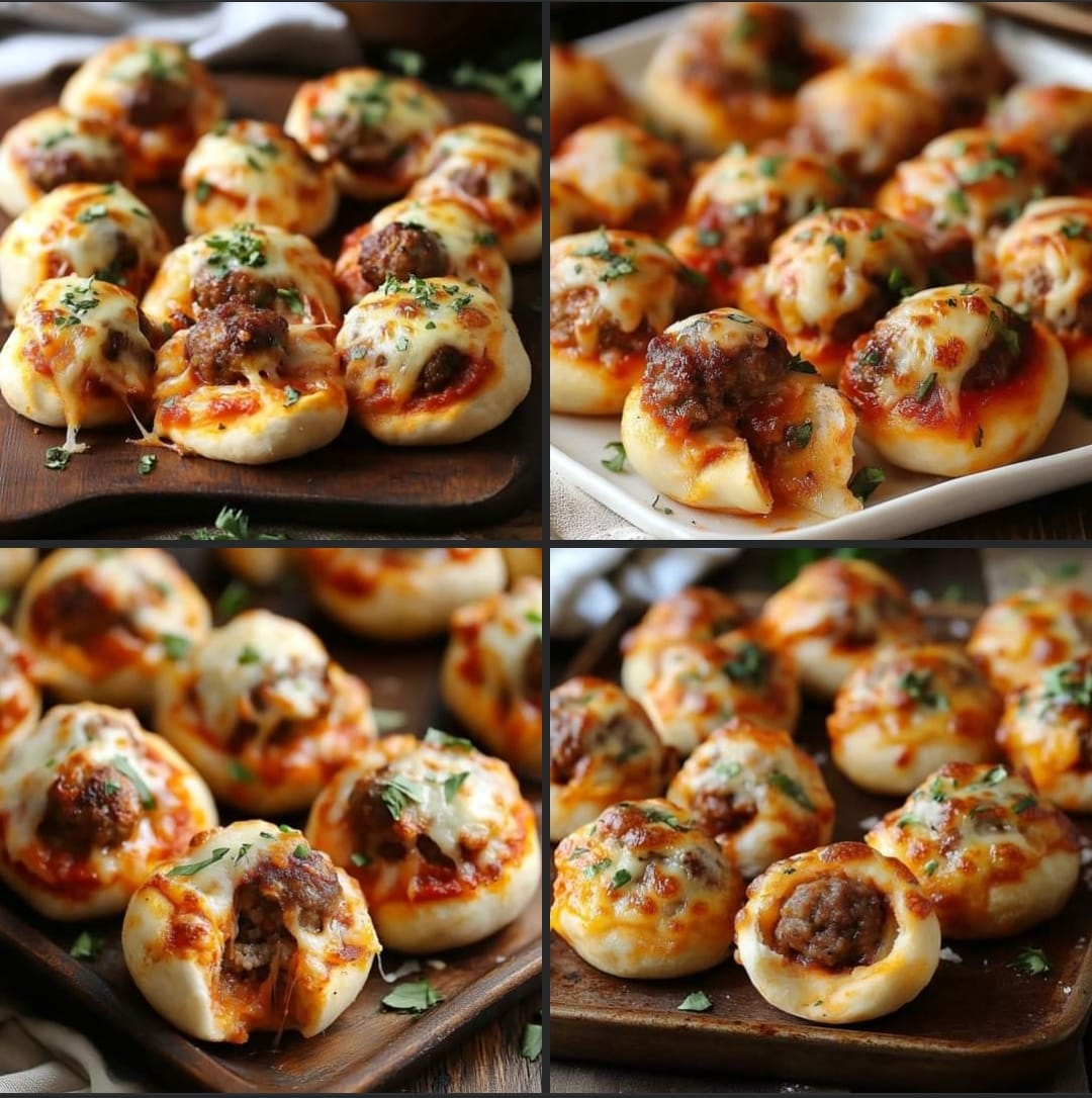 Mini Pizza Bites with Meatballs 🍕🧆✨