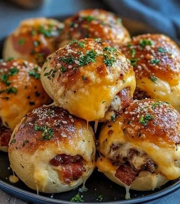 Garlic Parmesan Bacon Cheeseburger Bombs