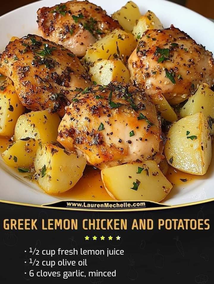 Greek Lemon Chicken And Potatoes🍋🍗🥔