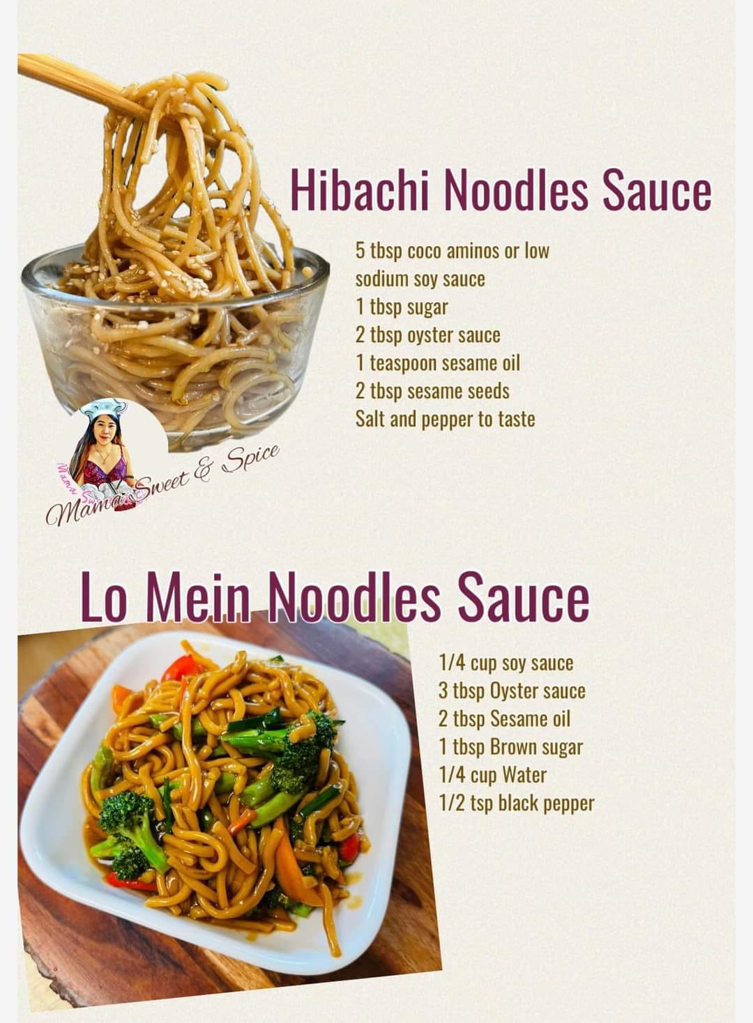 Homemade lo mein Sauce versus hibachi noodles sauce