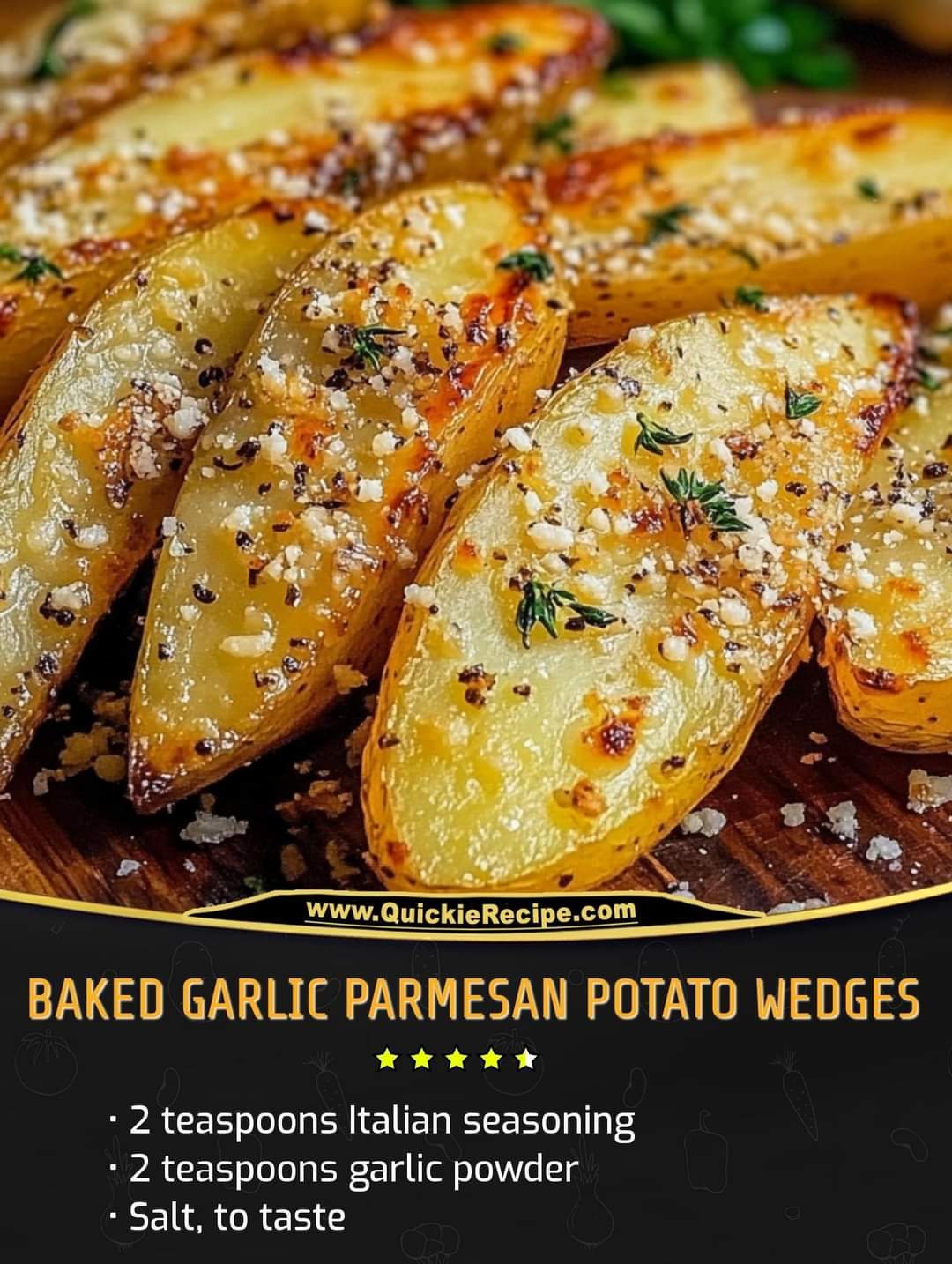 Baked Garlic Parmesan Potato Wedges