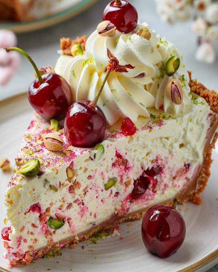 Luscious Lemon-Lime Cherry Pistachio Cheesecake 🍋🍒💚