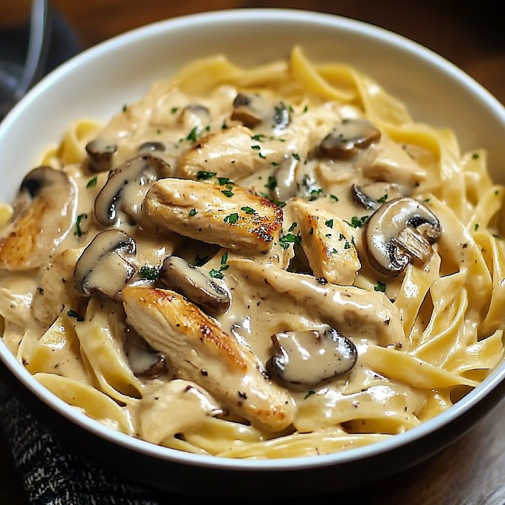 Decadent Chicken & Mushroom Pasta in Creamy Sauce