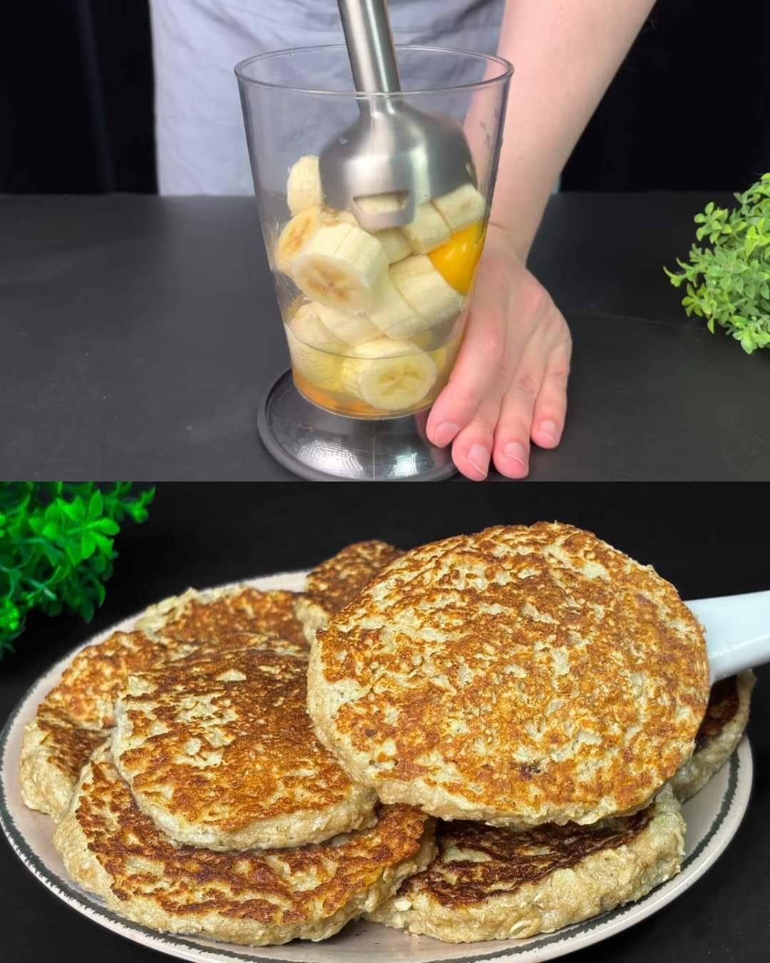 Sugar-Free Oatmeal Banana Pancakes