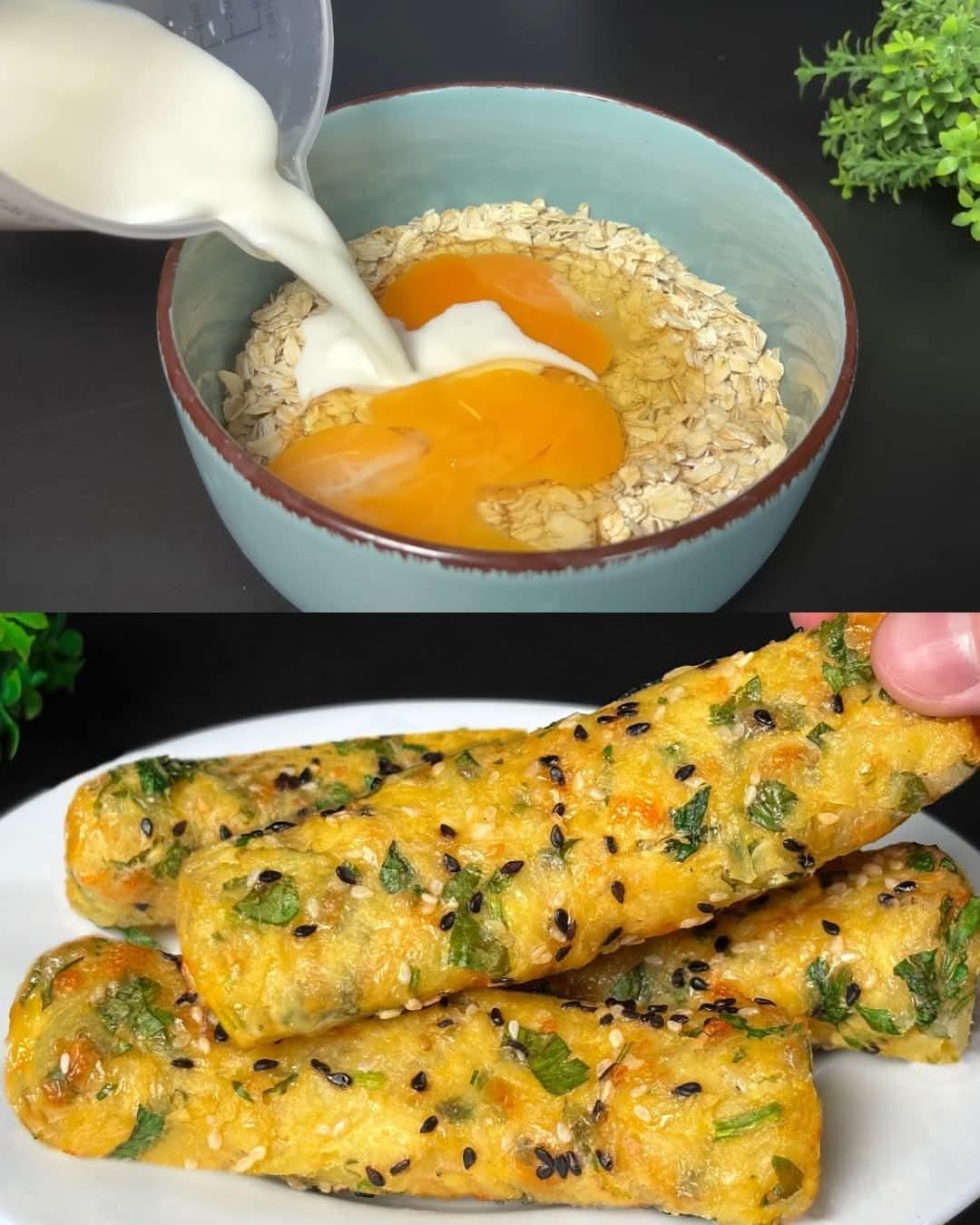 Savory Oatmeal Pancakes with Cheese and Herbs