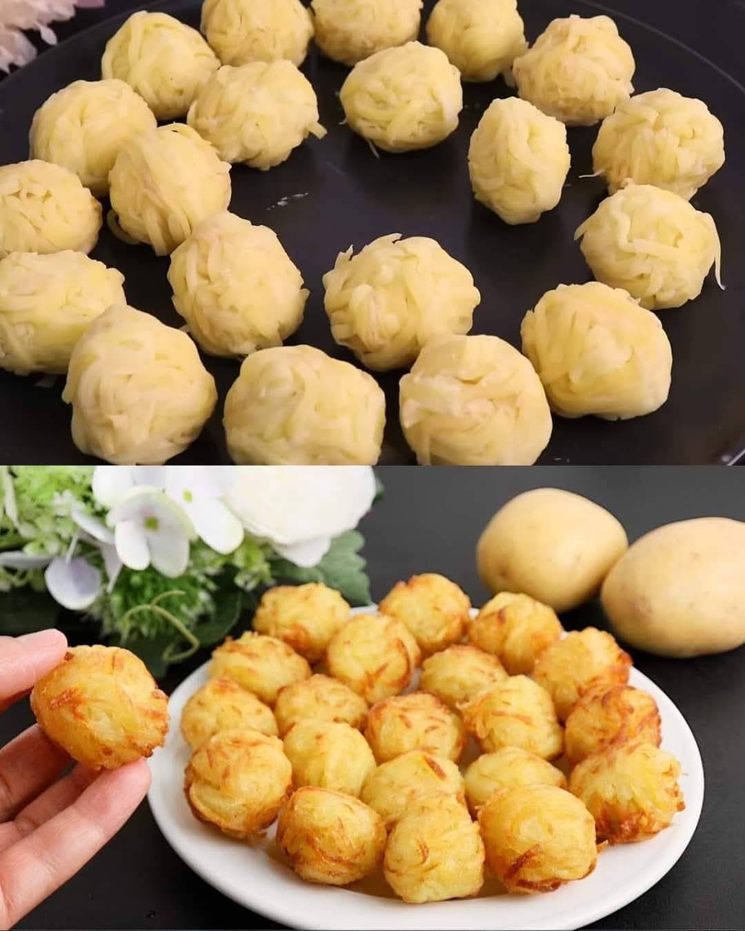 Irresistible Potato Balls with Garlic Cheese Sauce