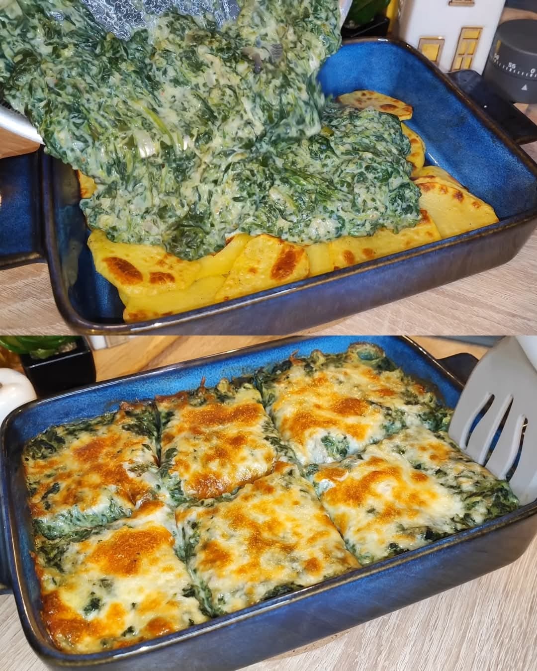 Creamy Spinach and Potato Bake