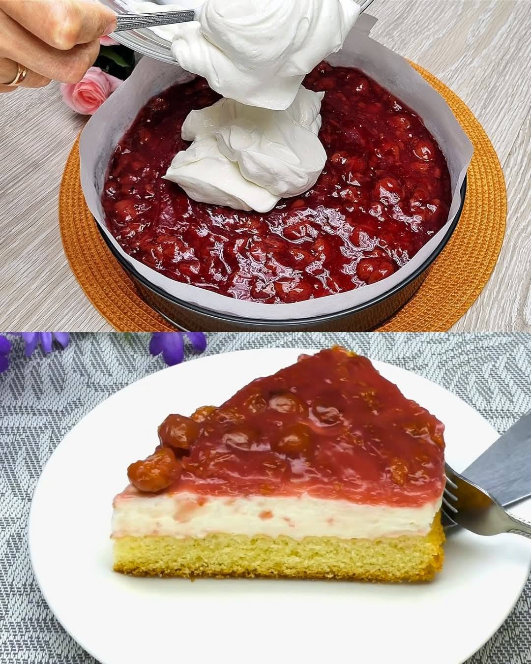 Cherry Pudding Cake with Sour Cream