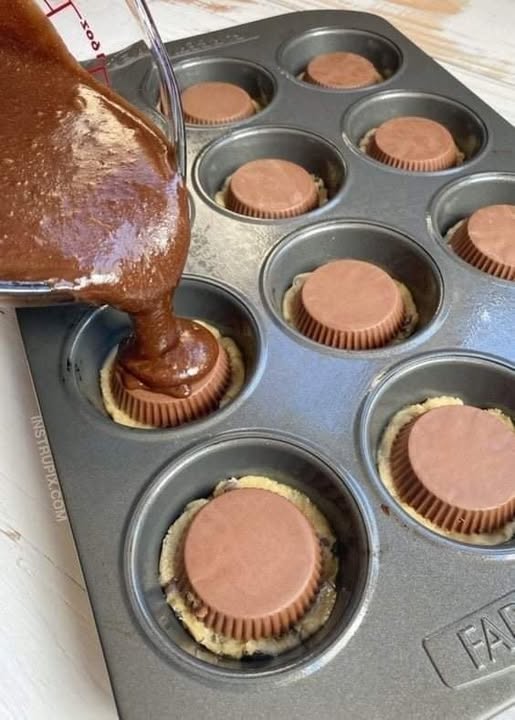 Peanut Butter Cup Stuffed Cookies