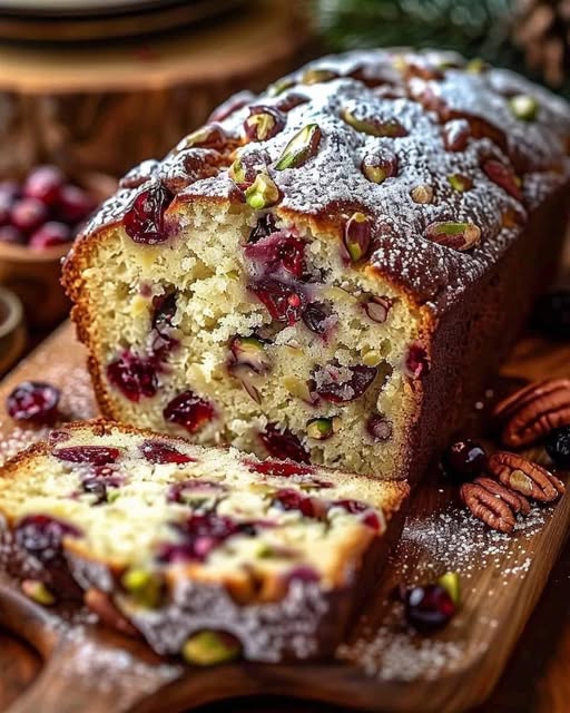 Holiday White Chocolate Cranberry Pecan Pistachio Bread 