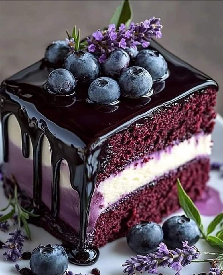 Blueberry Chocolate Lavender Dream Cake 🍫💜