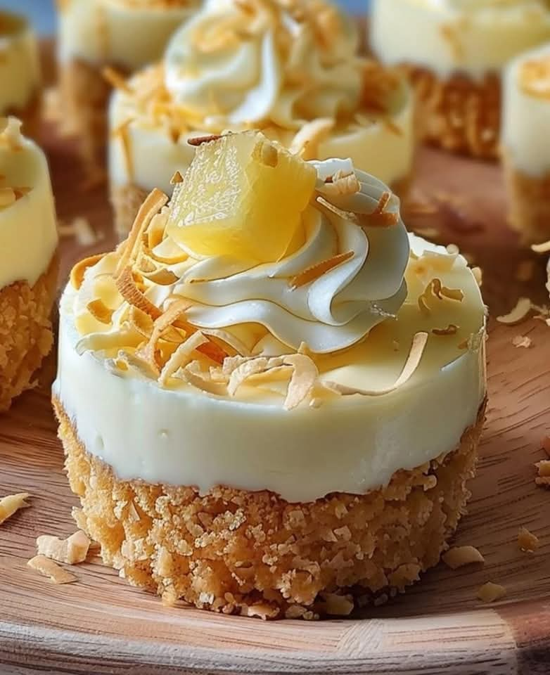 Mini Pineapple Condensed Coconut Milk Cheesecakes