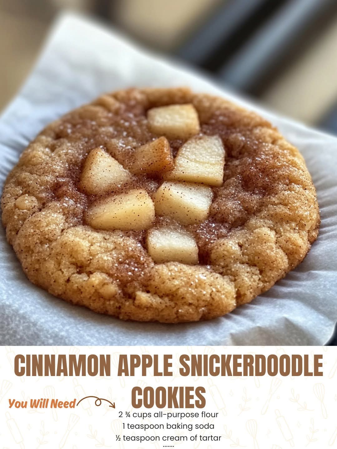 🍏🍪 Cinnamon Apple Snickerdoodle Cookies 🍪🍏