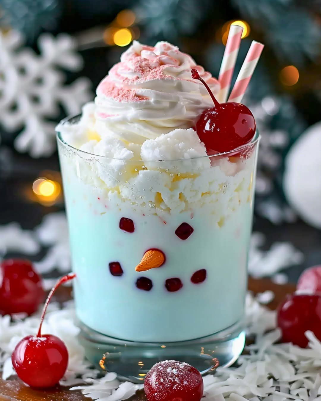 ❄️ Frosty the Snowman Mocktail – A Tropical Winter Treat! 🥥🍍