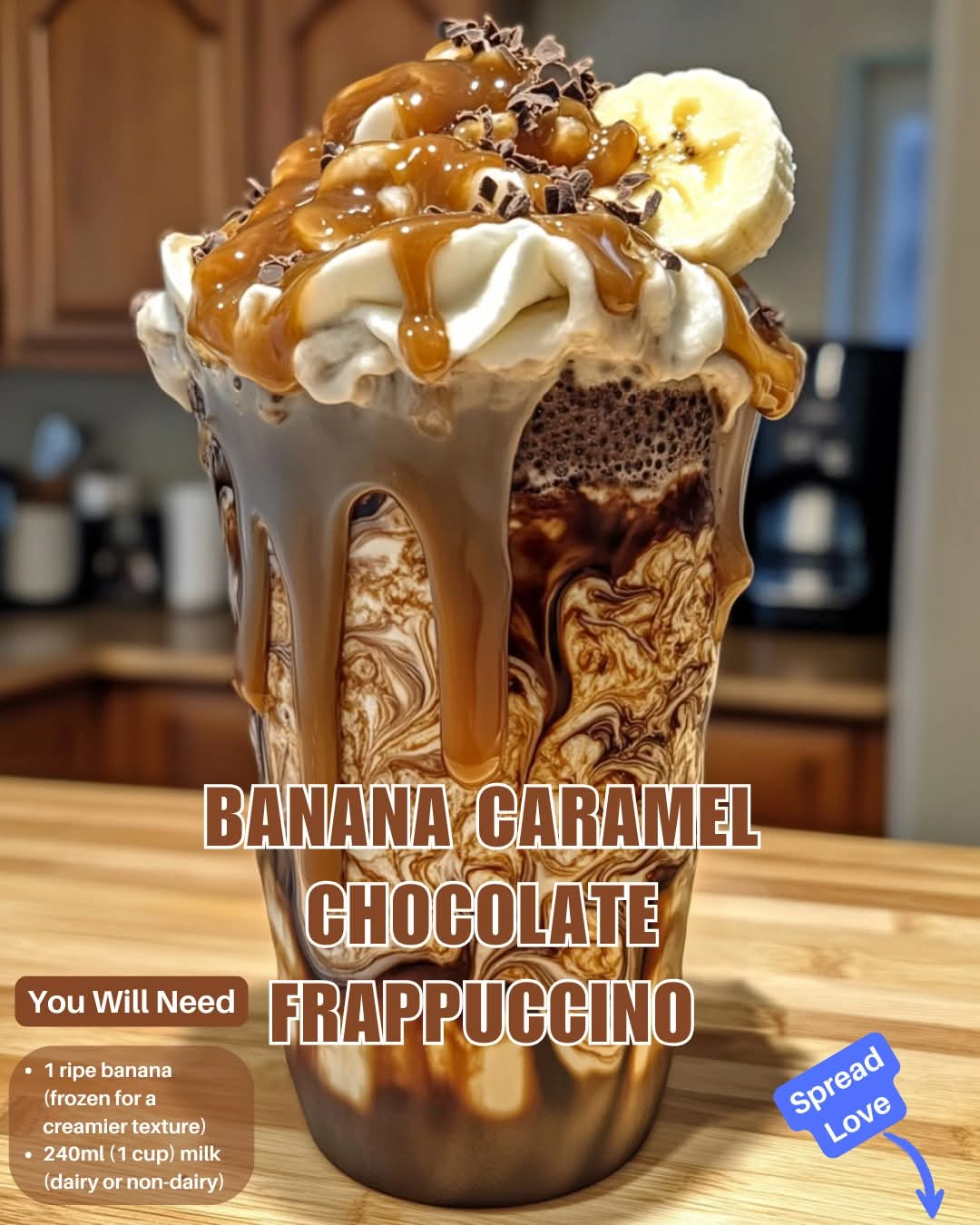 🍌🍫 BANANA CARAMEL CHOCOLATE FRAPPUCCINO ☕️✨ You have to try this