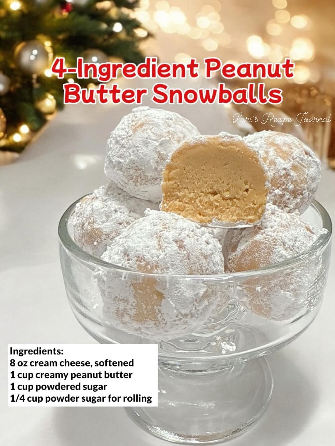 4-Ingredient Peanut Butter Snowballs