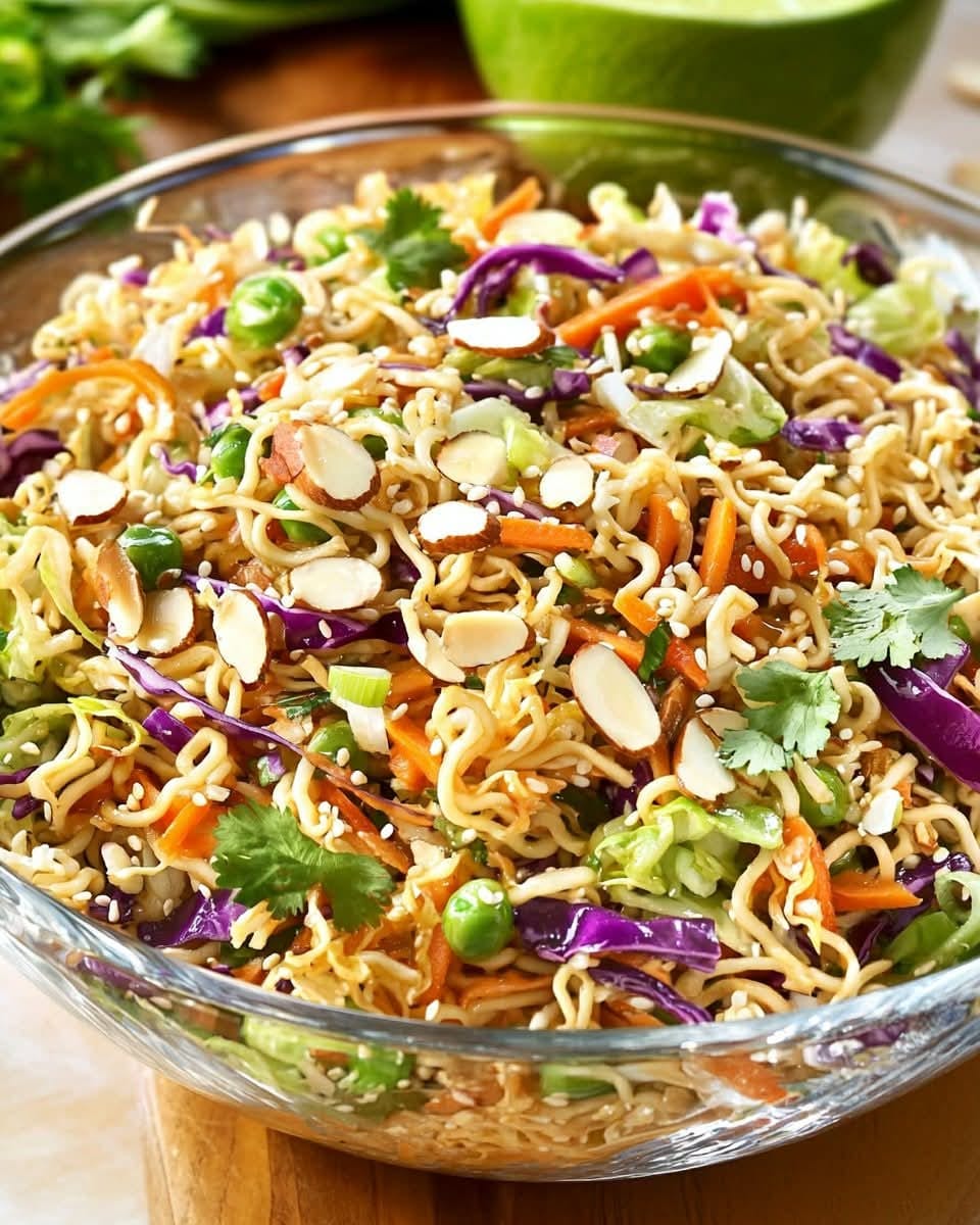 Crunchy Asian Ramen Noodle Salad 🥗🍜