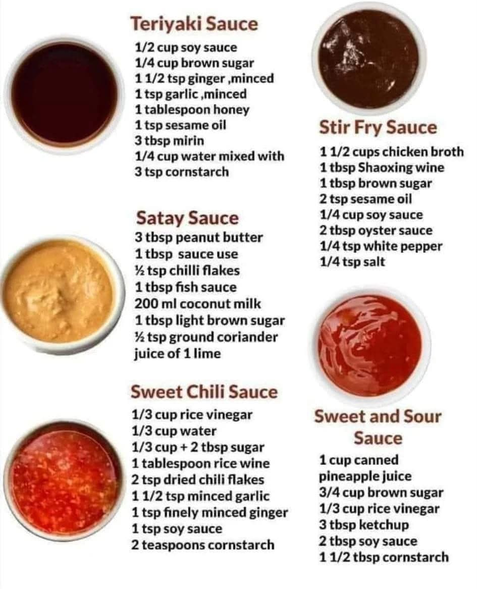 Homemade Asian Sauces to enhance the flavors of your Asian dish.