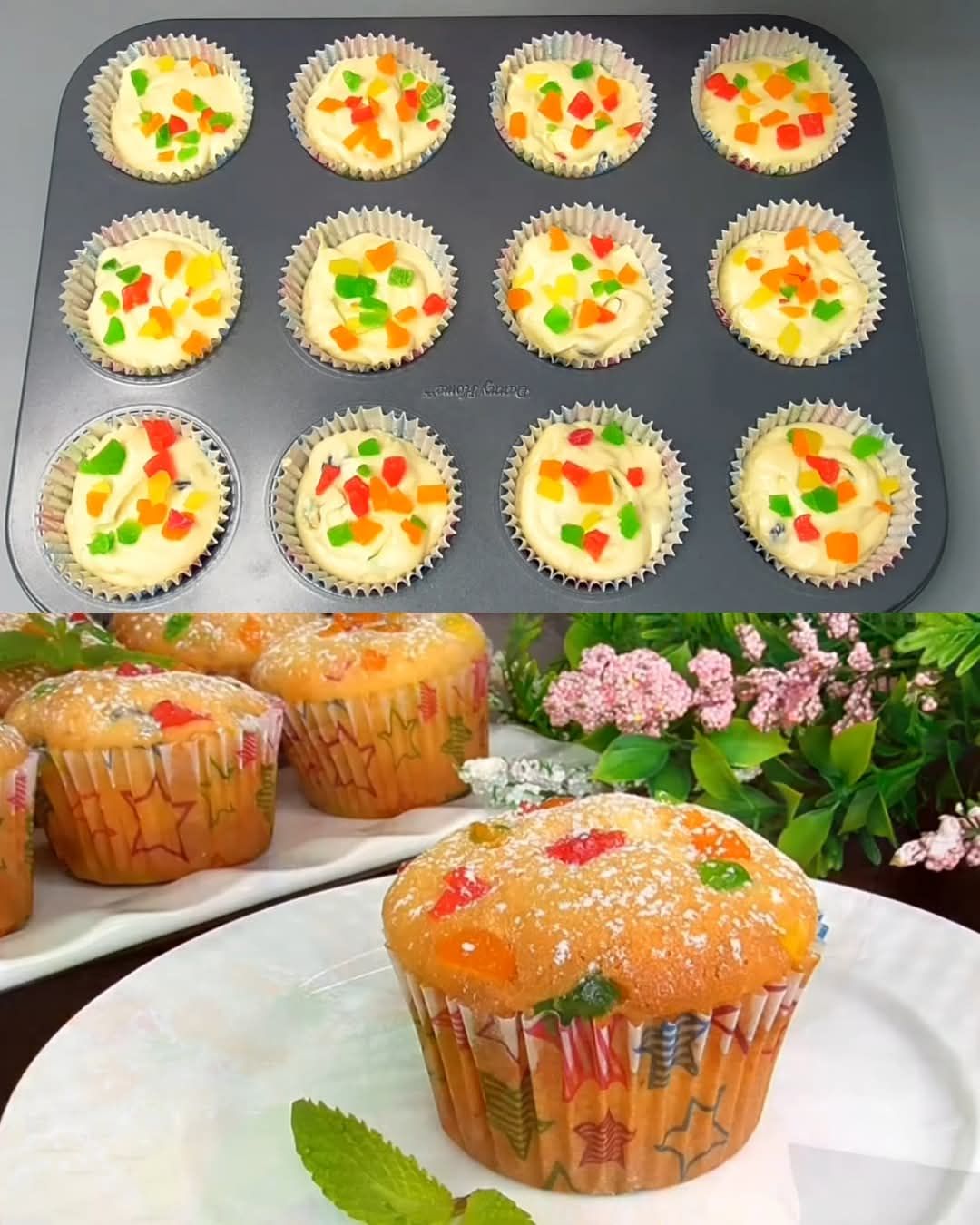 Quick and Easy Muffins with Candied Fruits and Raisins