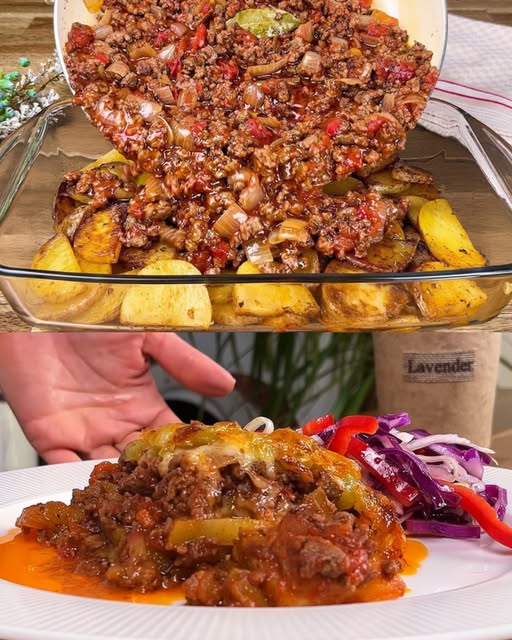 Just take GROUND BEEF and POTATOES! You’ll be surprised how easy it is!